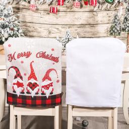 Capa de cadeira de natal desenhos animados padrões impressão assento papai noel capas slipcover poeira para cadeira mesa natal festa de férias decoração - Image 2