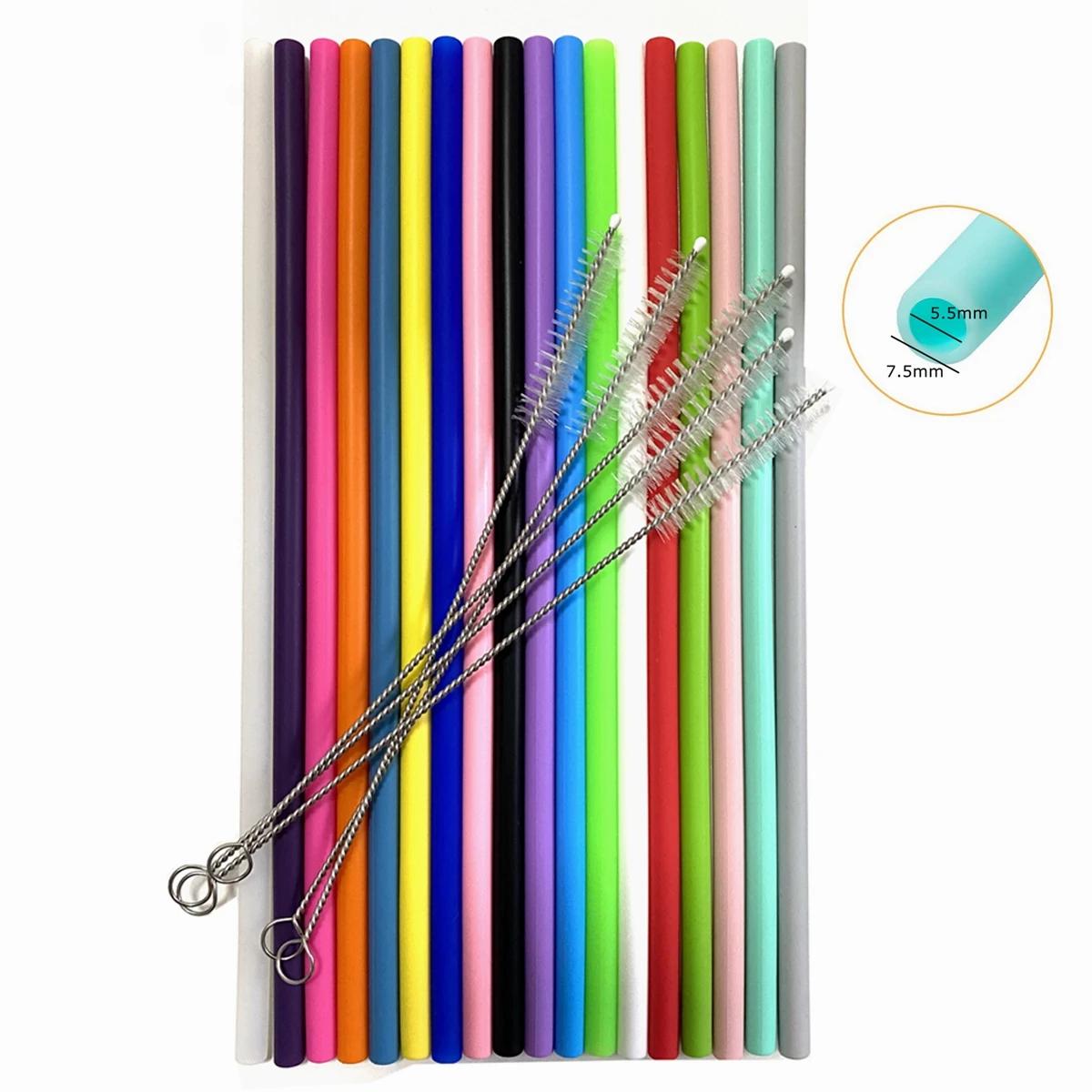 Canudos de Silicone reutilizáveis, Canudos Cocktail, Festa e Bar Acessório, 25cm de comprimento, 30 oz e 20 oz Copos, 18 pcs - Image 1
