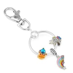 Arco-íris bonito unicórnio charme pingente chaveiro chave do carro para mulheres masculino saco acessórios chaveiro melhor diy jóias presente oferta especial - Image 6