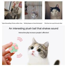 Bola de pelúcia interativa para gato, brinquedo para treinamento, com sino, para brincar de mastigar - Image 4