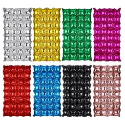Balões de folha de lantejoula para decorações de festa, ouro, prata, rosa, dupla linha, fundo quadrado, decoração de aniversário, 4pcs - Image 4
