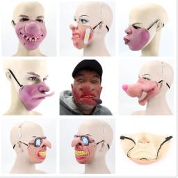 Máscara de terror, látex, adulto, engraçado, máscaras para baile, cosplay, festa, decoração, assustador, dia das bruxas, nariz - Image 1