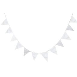 Guirlanda bandeiras para casamento, decoração de festa, 3 estilos, 8m, 18 bandeiras, não-tecido, branco - Image 4