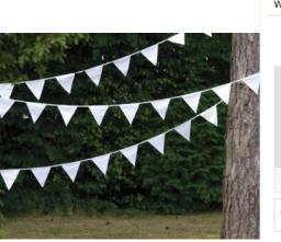 Guirlanda bandeiras para casamento, decoração de festa, 3 estilos, 8m, 18 bandeiras, não-tecido, branco - Image 5