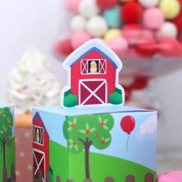 Caixas de presente com tema de animais de fazenda, sacos de doces, banho de bebê, personalizado, festa de parra, para crianças, decoração, lembrancinhas, 5 peças - Image 3
