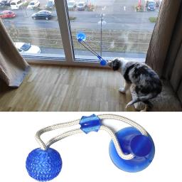 Brinquedos para cães de estimação filhote de cachorro interativo ventosa empurrar tpr bola brinquedos molar mordida brinquedo cordas elásticas limpeza do dente do cão suprimentos de mastigação - Image 2