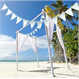 Guirlanda bandeiras para casamento, decoração de festa, 3 estilos, 8m, 18 bandeiras, não-tecido, branco - Image 2