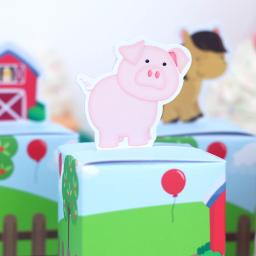 Caixas de presente com tema de animais de fazenda, sacos de doces, banho de bebê, personalizado, festa de parra, para crianças, decoração, lembrancinhas, 5 peças - Image 5
