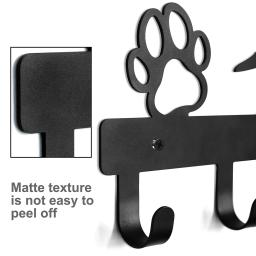 Wall-montado metal cabide para cães e gatos, roupas trela, porta-chaves, armazenamento ganchos, pet fornecedor, preto - Image 3
