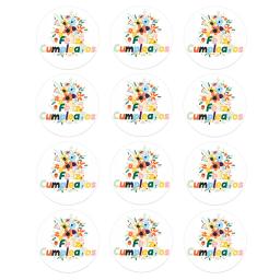 Adesivo para decoração de festa de aniversário, adesivo para presente, bolo, cozimento, espanhol, 4,5 cm - Image 5
