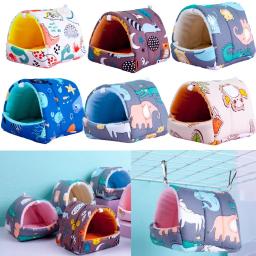 Ninho de pelúcia macio para pequenos animais, cama de dormir, casa quente, caverna, suprimentos para animais, pequeno, hamster, cobaia - Image 3