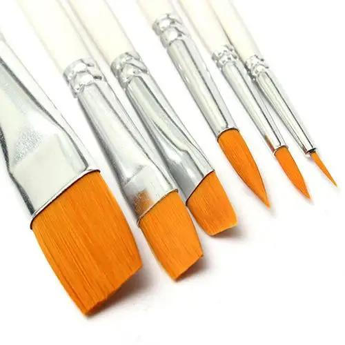Conjunto Profissional de 6 Pincéis Artísticos para Aquarela, Óleo e Acrílico
