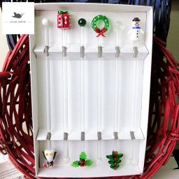 Decoração de natal personalizada, misturador de vidro e coquetel artesanal com haste, agitador, agitador, concha - Image 1