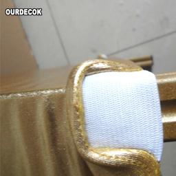 Cobertura de cadeira elástica bronzeamento ouro prata elastano tecido metálico capas de cadeira de casamento banquete decoração - Image 6
