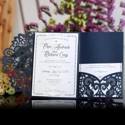 Cartões de visitas e convite de casamento cortados a laser, personalize sua empresa com cartões rsvp, produtos para convites de festas, com 10 peças - Image 3