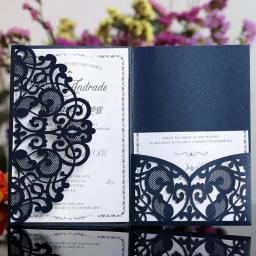 Cartões de visitas e convite de casamento cortados a laser, personalize sua empresa com cartões rsvp, produtos para convites de festas, com 10 peças - Image 1