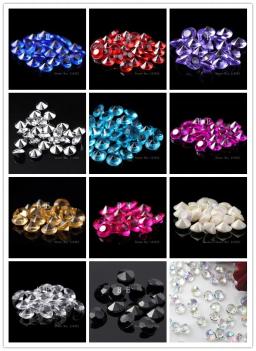 Confete de diamante acrílico 100 com 12 cores em estoque 10mm cristais de espalhamento de mesa de casamento decoração - Image 1
