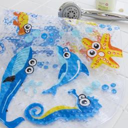 Cute Anti-Slip PVC Bathtub Mats com otário para crianças, Fish Animal Mats, Tapete de banheiro, Tapete de banho de chuveiro, Almofada de massagem macia, 20 cores, novo - Image 4