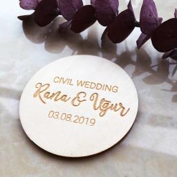 Lembrancinhas de madeira para casamento, nome personalizado rústico, imã para save the date, casamento, aniversário e chá de noiva - Image 5