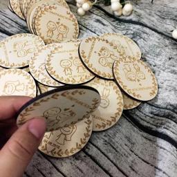 Lembrança de madeira casamento personalizada, imãs de madeira para save the date, presentes de casamento gravados para convidados, decoração de lembrança de casamento - Image 3