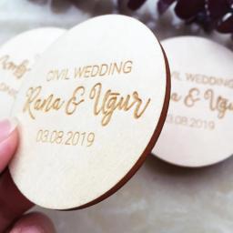 Lembrancinhas de madeira para casamento, nome personalizado rústico, imã para save the date, casamento, aniversário e chá de noiva - Image 2