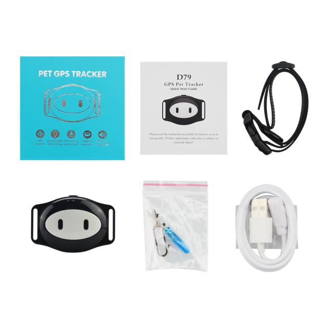 Rastreador GPS D79 para Pets: Monitoramento em Tempo Real, À Prova d'Água IP68, Ideal para Gatos, Conexão Wi-Fi e LBS