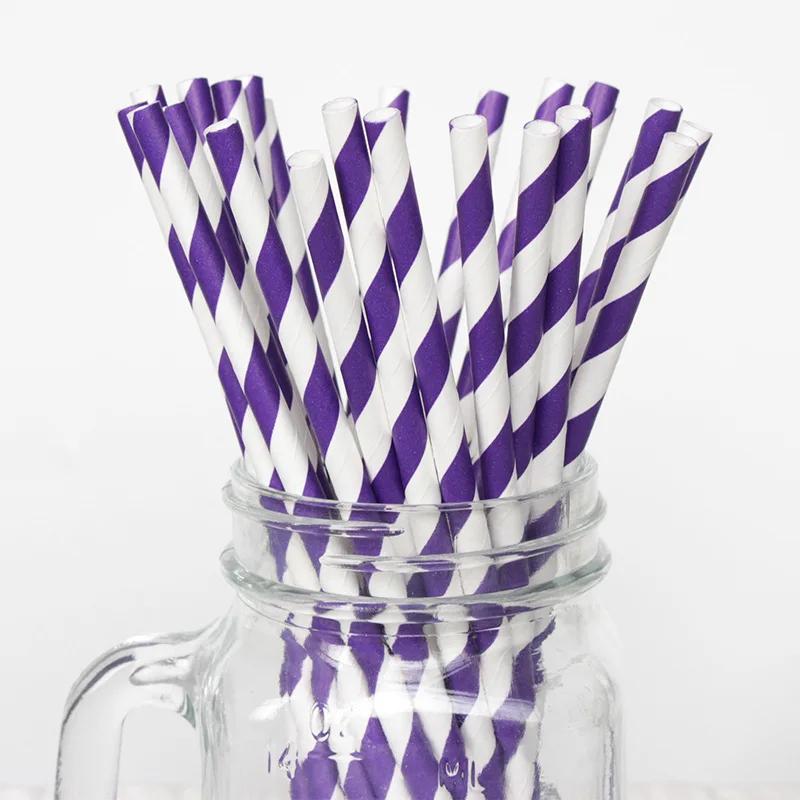 Canudos de papel descartáveis, 25 peças, colorido, listrado, chá de bebê, crianças, aniversário, natal, festa de casamento, suprimentos de decoração - Image 1