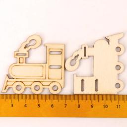 Transporte Veículos Forma Artesanato De Madeira Artesanal, Decoração Para Casa Acessórios, Pintura, Scrapbooking, Artesanato, 40-50mm, 10Pcs, MZ271 - Image 4