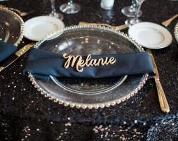 Palavras de corte para festa de casamento ou decoração de eventos, cartões de escolta cartões de mesa de festa, cartões de ouro com nome de cartão de madeira - Image 1