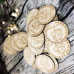 Lembrança de madeira casamento personalizada, imãs de madeira para save the date, presentes de casamento gravados para convidados, decoração de lembrança de casamento - Image 4