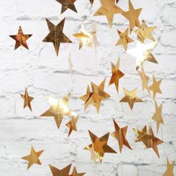 4m brilhante ouro prata guirlanda de papel estrela string banners banner de casamento para o partido casa pendurado na parede decoração do chuveiro de bebê favores - Image 1