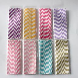 Canudos de papel descartáveis, 25 peças, colorido, listrado, chá de bebê, crianças, aniversário, natal, festa de casamento, suprimentos de decoração - Image 2