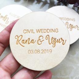 Lembrancinhas de madeira para casamento, nome personalizado rústico, imã para save the date, casamento, aniversário e chá de noiva - Image 3
