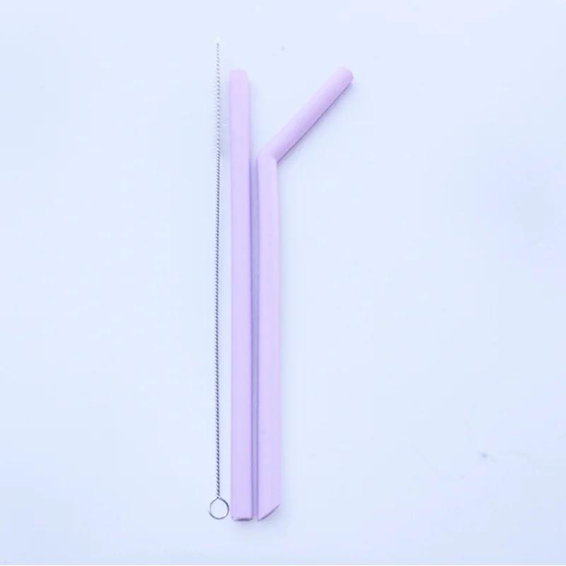 Canudos de silicone reutilizáveis, 6 peças, grau alimentar, reto, curvo, canudo de beber com conjunto de escova de limpeza, acessório de bar para festa - Image 1