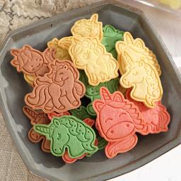 Cortadores de biscoito de unicórnio 3d 6 espaços, desenhos animados, plástico abs, para decoração de biscoitos - Image 3