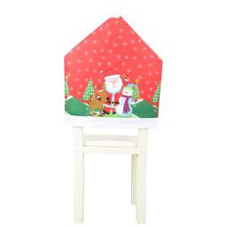 Capa de cadeira de jantar com estampa vermelha, ornamento de natal, natal, natal, boneco de algodão, hotel, decoração de festa, ano novo, 2020 - Image 6
