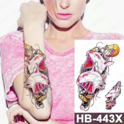 Tatuagem temporária à prova dwaterproof água adesivos gato raposa anime kawaii flash tatoo mulheres homens bonito rosa japonês arte do corpo manga falsa tatuagens tatuagem temporária de anime - Image 3