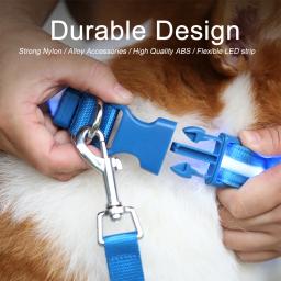 Ipx7 à prova dwaterproof água led coleira de cachorro natal usb carregamento colar para cães filhotes anti-perdido chumbo produtos para animais de estimação acessórios para cães - Image 5