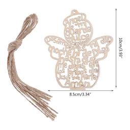 Ornamentos vazados de madeira para boneca de anjo, enfeites de pingentes para projetos de arte diy, decoração de festa de natal com 12 unidades - Image 5