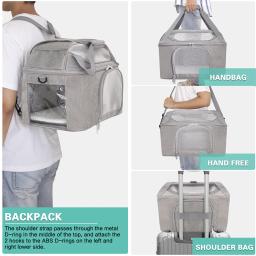 Bolsa dobrável portátil para pet, Mochila para cães respiráveis, Airline Aprovado, Bolsa de transporte para cães pequenos e gatos, Viagem de saída - Image 5