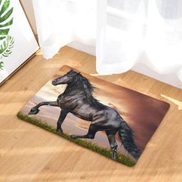 Tapete de flanela antiderrapante, Capacho de cavalo correndo, Tapete de entrada, Tapete, Tapete De Cozinha, Home Decor, 40x60cm - Image 2
