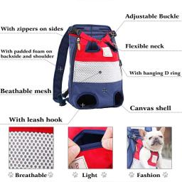 Pet mochila transportadora para cães de gato saco de viagem do cão frente de transporte para animais pequenos cães médios filhote de cachorro bulldog mochila para perro - Image 5