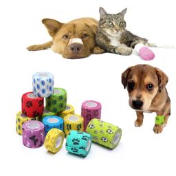 50rolls pet auto-adesivo elástico bandagem gato do cão gaze fixação conjunta ferida curativo bandagem ajuda nonwovens cor clínica suprimentos - Image 2