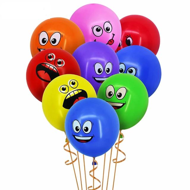 Balões de látex com smile, 10 unidades de 12 polegadas para decoração de festas de aniversário e diversão infantil