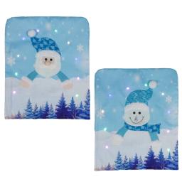 Capa decorativa com led para cadeira de natal, com boneco de algodão, para iluminar as costas - Image 3