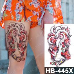 Tatuagem temporária à prova dwaterproof água adesivos gato raposa anime kawaii flash tatoo mulheres homens bonito rosa japonês arte do corpo manga falsa tatuagens tatuagem temporária de anime - Image 6