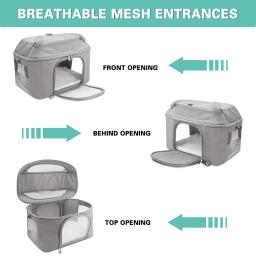 Bolsa dobrável portátil para pet, Mochila para cães respiráveis, Airline Aprovado, Bolsa de transporte para cães pequenos e gatos, Viagem de saída - Image 3