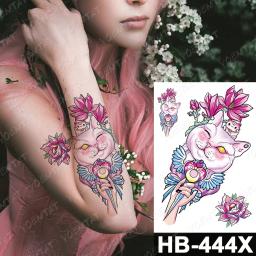 Tatuagem temporária à prova dwaterproof água adesivos gato raposa anime kawaii flash tatoo mulheres homens bonito rosa japonês arte do corpo manga falsa tatuagens tatuagem temporária de anime - Image 4