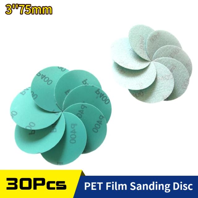 Lixadeira Orbital com Dupla Ação e Revestimento Anti-Entulhe - Disco de Lixamento PET de 3" com 30 Peças