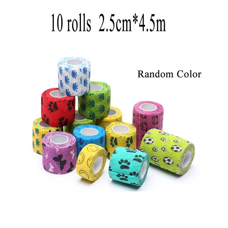 50rolls pet auto-adesivo elástico bandagem gato do cão gaze fixação conjunta ferida curativo bandagem ajuda nonwovens cor clínica suprimentos - Image 1